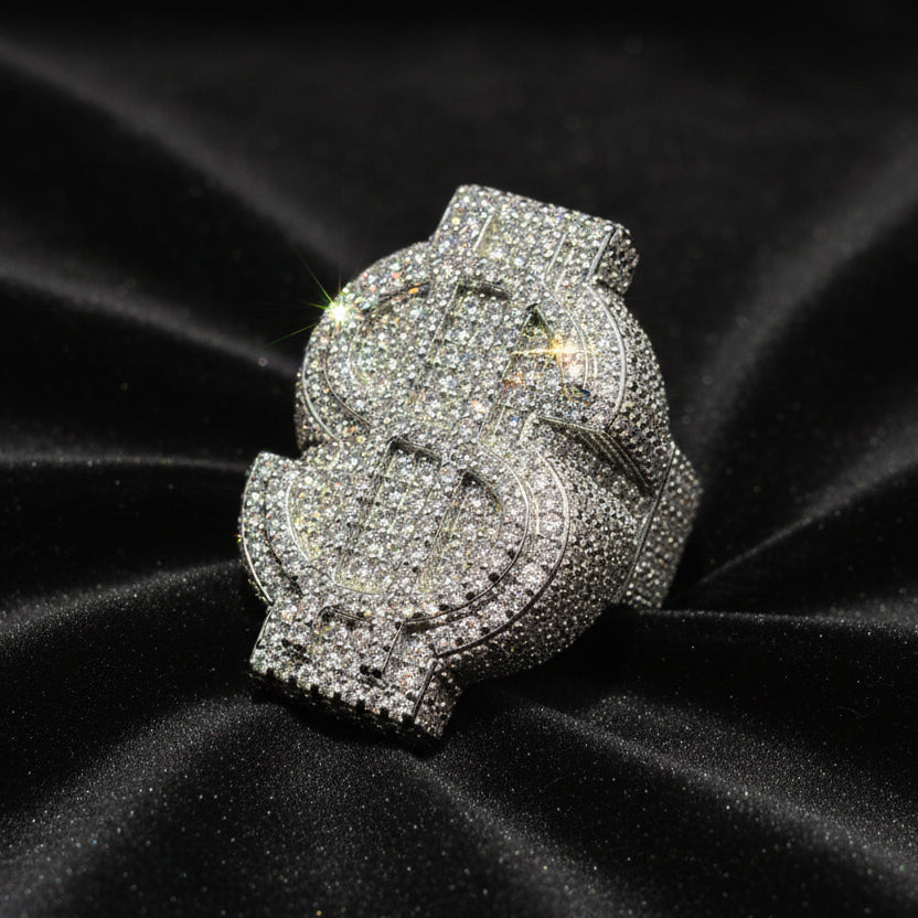 Moissanite 7.00 ctw Dollar Sign Ring