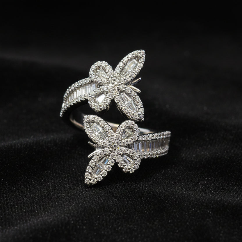 Moissanite 1.40 ctw V1 Cuff Butterfly Ring