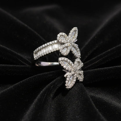 Moissanite 1.40 ctw V1 Cuff Butterfly Ring