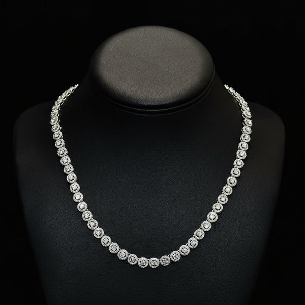 Silver Moissanite Necklace at Earring Kingz