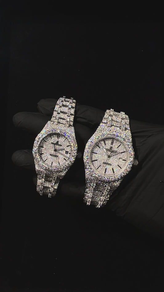 His & Hers VVS Custom Moissanite (41MM & 36MM) Bundle Set